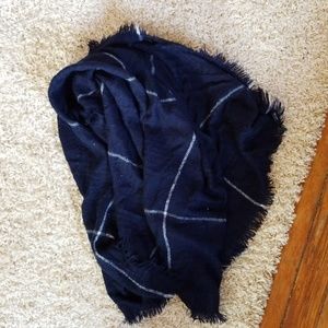 Blue and White Blanket Scarf
